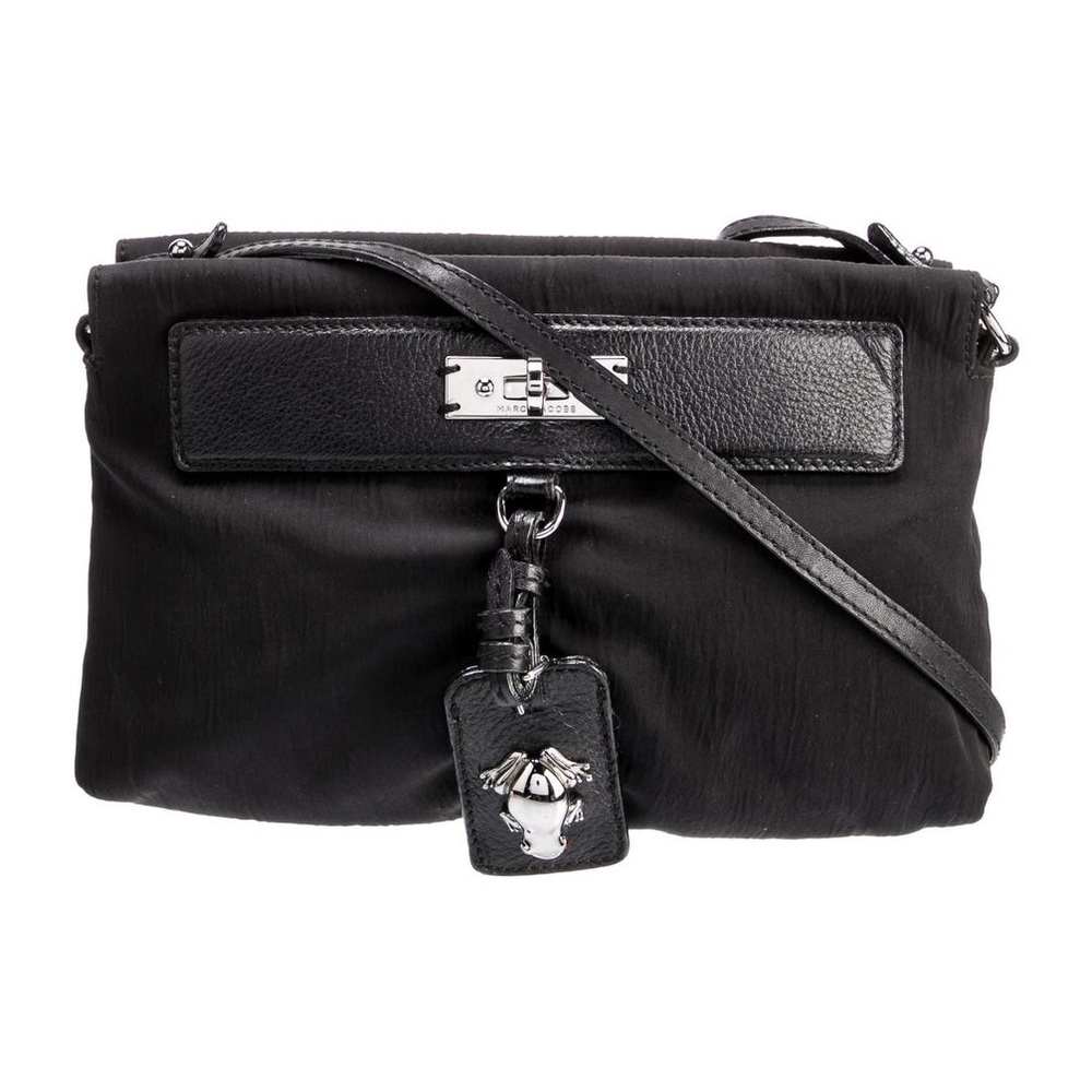 Marc Jacobs frog shoulder bag purse black nylon/ leather - Picture 14 of 15